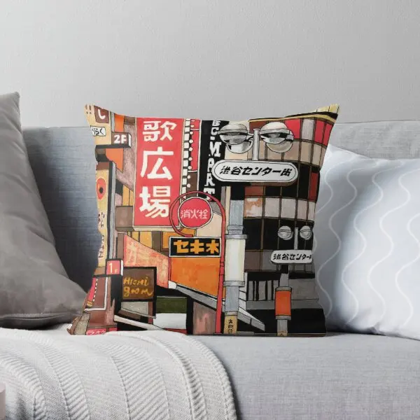 

Наволочка для подушки с принтом «Токийский улица»