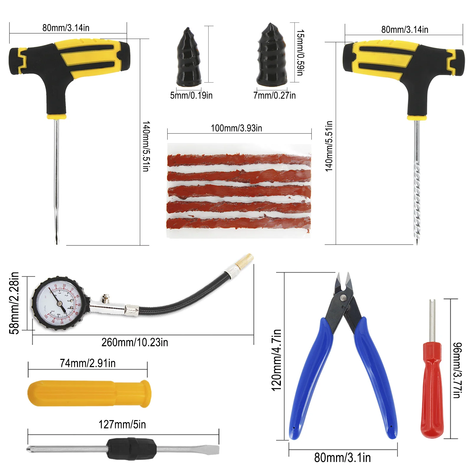 Набор инструментов для ремонта автомобильных шин набор шипов пробка прокола