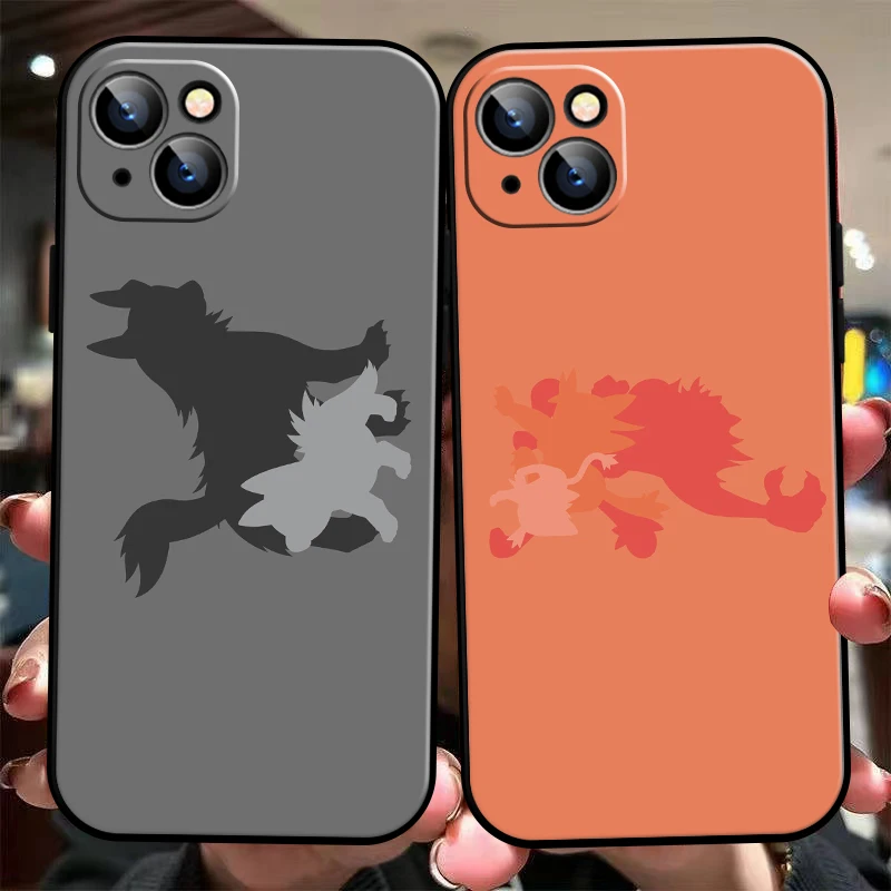 

Pokémon Cute Cartoon Phone Case For iPhone 11 13 12 Pro Max 12 13 Mini X XS XR MAX 5 6 7 8 Plus Back Silicone Cover Black