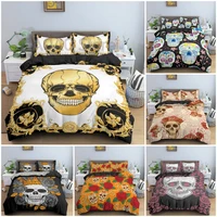 3d skull pattern bedding set soft cozy duvet cover set terrorist style quit comforter covers king twin single size bedclothes