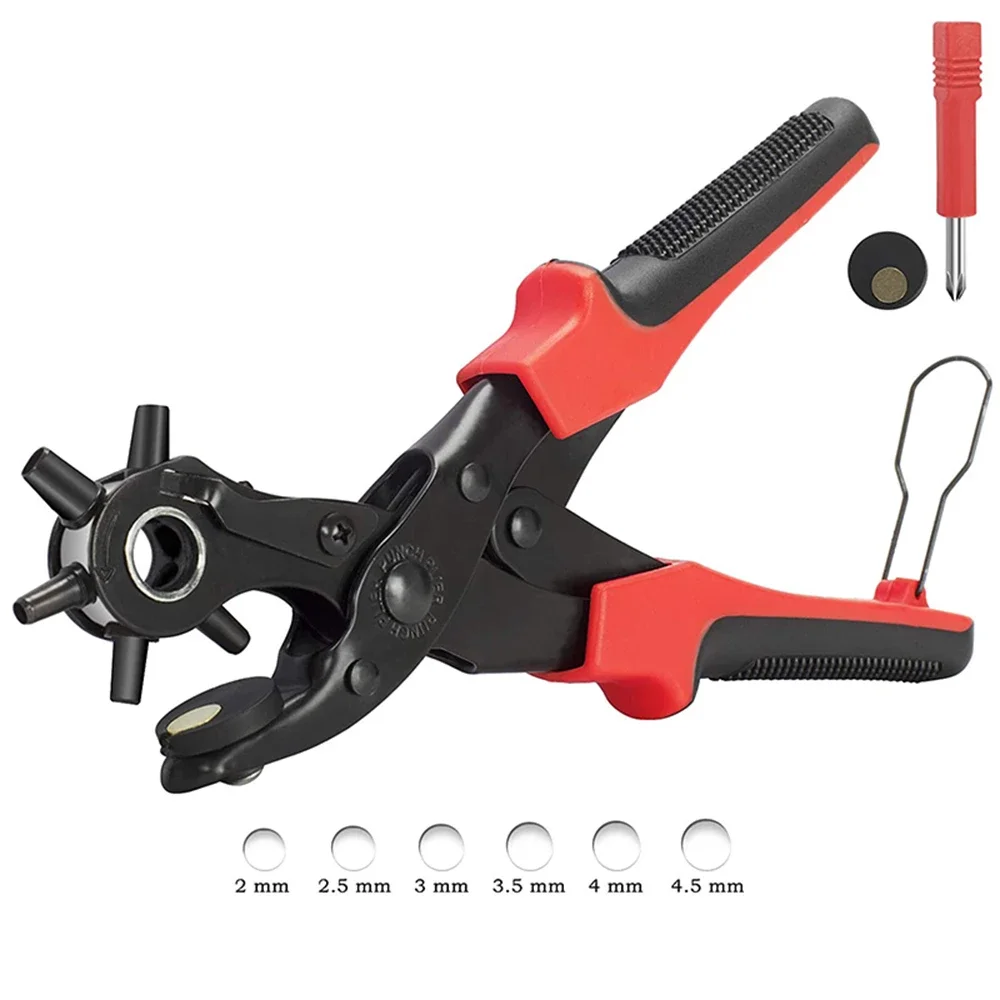 

Punching Revolving Leather Punch Plier Punch Hole Tool Puncher for Belts Saddle Watch Bands Strap Shoe Fabric Paper Leathercraft