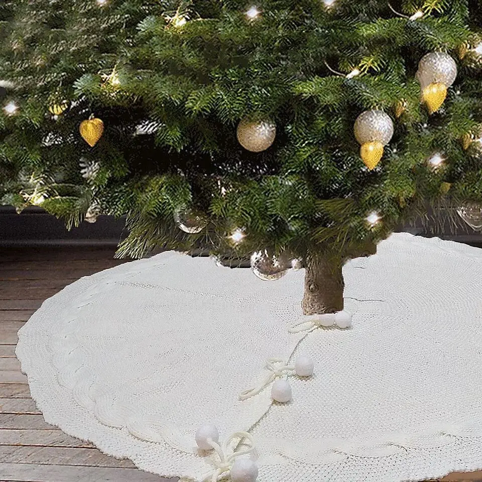 

122 см белая красная флисовая юбка в виде снежинки на рождественскую елку шерстяная юбка на елку фартук на новогоднюю и рождественскую елку домашний декор 2023 новый год