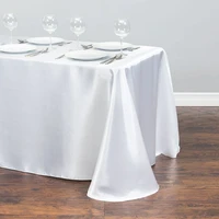 rectangle satin tablecloth wedding party decoration for hotel banquet party events decoration table cover topper overlay