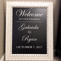 wedding custom names wall decals vinyl personalized wedding welcome mirror stickers simple design home decor murals dw13982