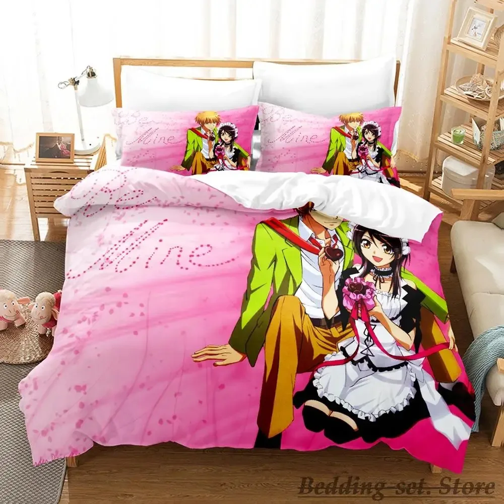 Фото Kawaii New Kaichou Wa Maid-sama Bedding Set Cartoon Anime three-piece set Adult Kid Bedroom Duvetcover Sets 3D camas dormitorio №4