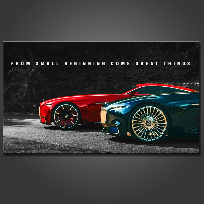 

Red and Green Sports Cars, Inspirational Slogans, Decorative Paintings, Posters, Room Decoration, Interior Decoration,