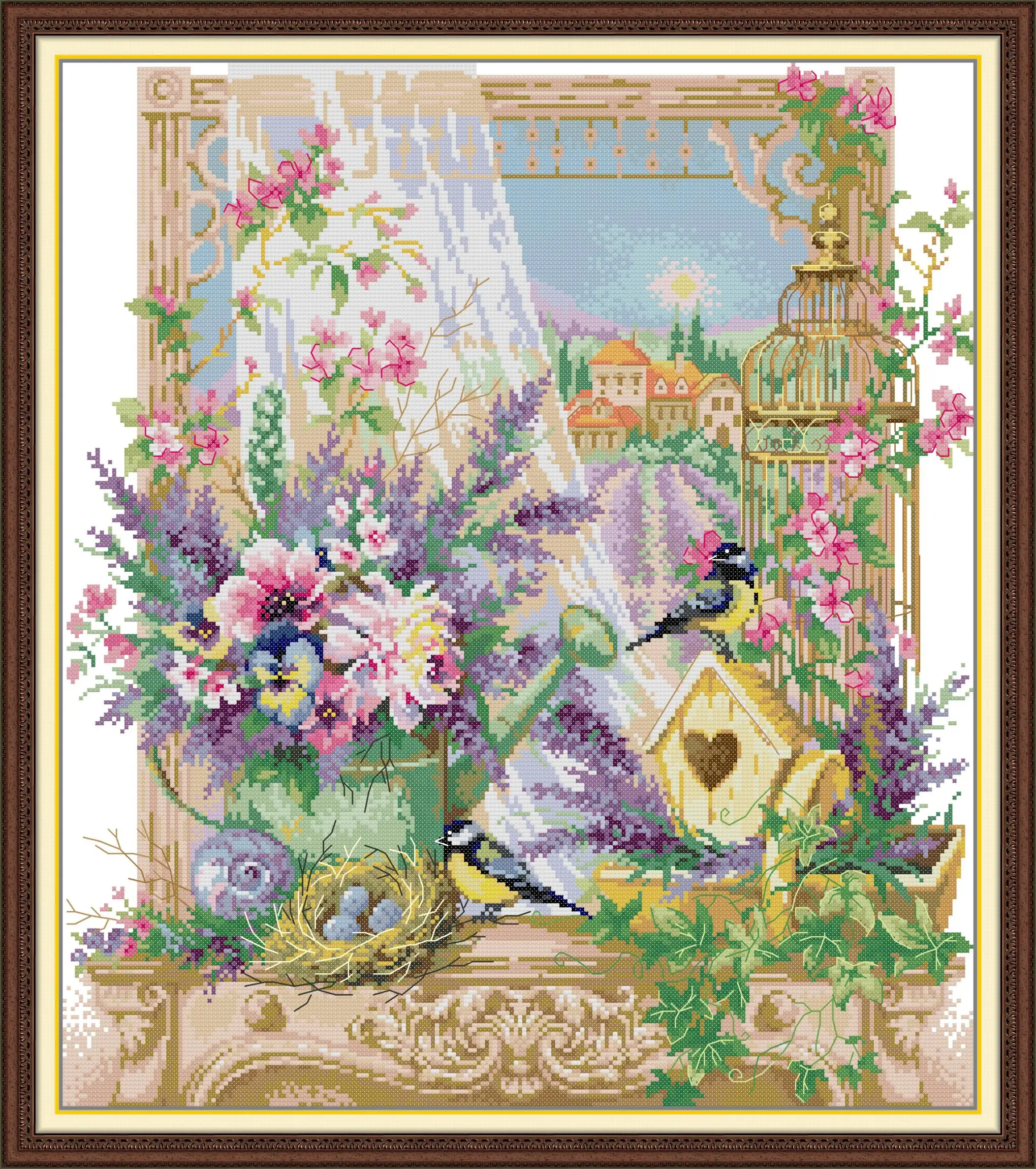 

Joy Sunday Pre-printed Cross Stitch Kit Easy Pattern Aida Stamped Fabric Embroidery Set-The Scent of Provence