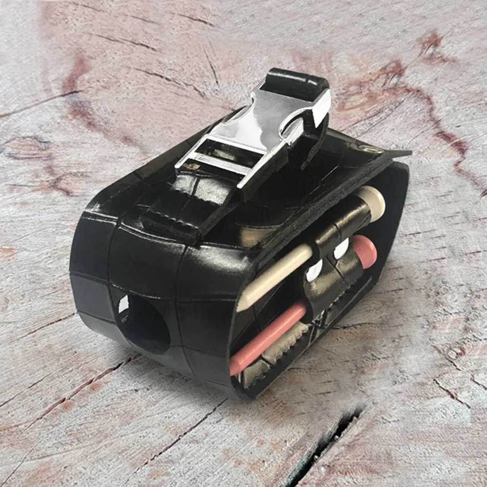 Portable Cowhide Golf Ball Storage Pouch Golf Ball Waist Holder Bag Mini Pocket Container Metal Buckle Leather Waist Carrier