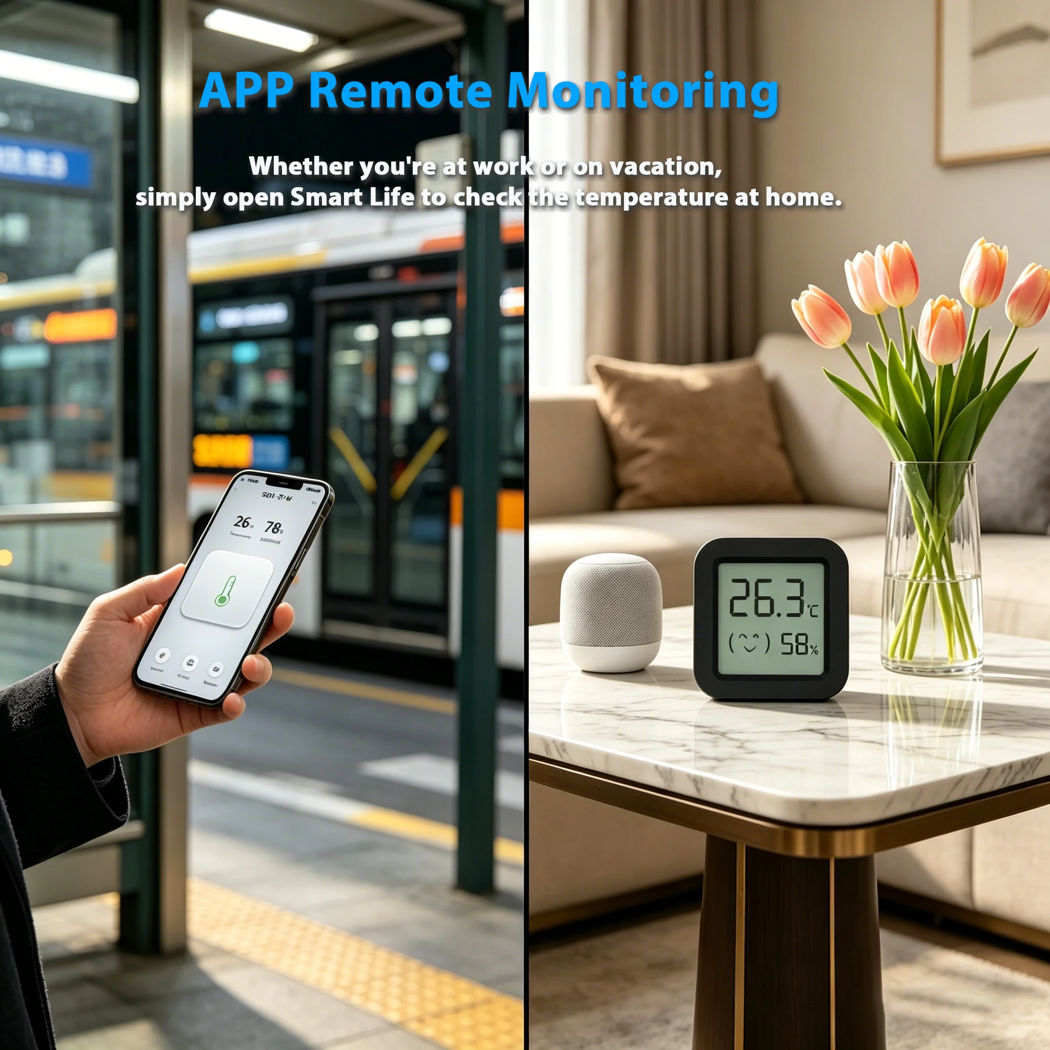 Фото Умный датчик температуры и влажности Zigbee 3.0 с ЖК-дисплеем, мини-термометр-гигрометр, совместимый с Home Assistant, Zigbee 2MQTT, Yandex, ZHA №4