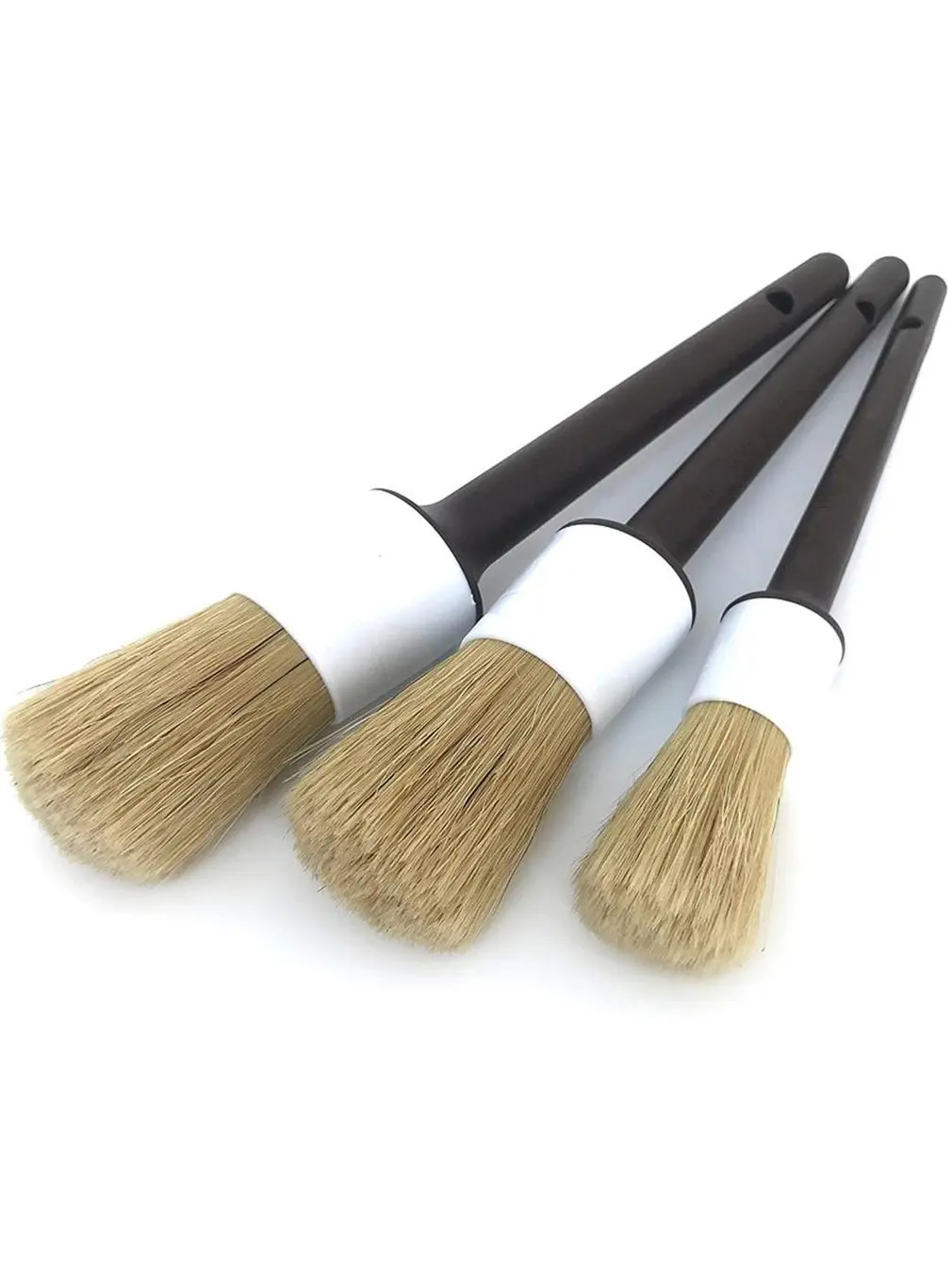 

Car Exterior Interior Detail Brush ​3PCS Boar Hair Bristles Brush for Car Cleaning Auto Detail Tools Dashboard Cleaning Brush