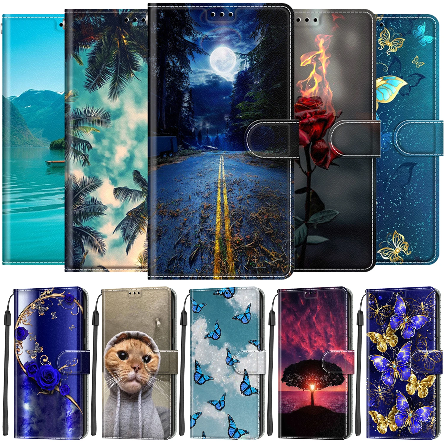 

Cute Leather Book Cover For Moto E13 G13 G23 G32 G53 Case Phone Cases For Moto E20 E30 E40 Capa For Moto G72 G73 4G 5G Fundas