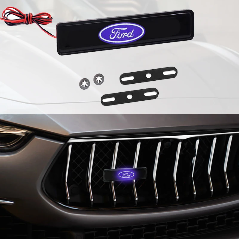 Автомобильные декоративные огни светодиодная передняя решетка эмблема значок