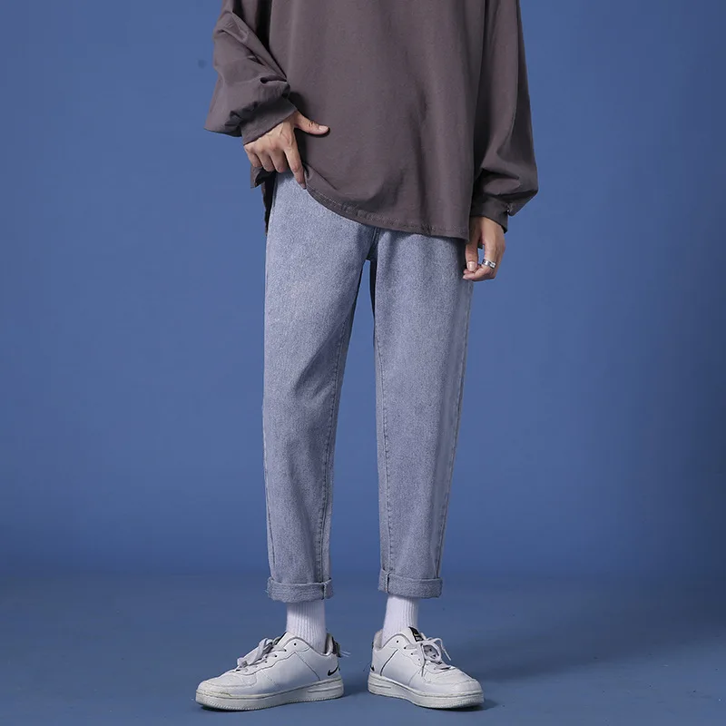 Men's Jeans Casual Male Trouser Streetwear Oversize Pants Hong Kong Style Wide Leg Men Pant Straight Baggy Vintage Clothes