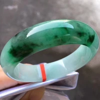 natural 100 real myanmar jadeite bangle flat bar jadeite bangle green jadeite for woman temperament gift bracelets 50 6mm 708