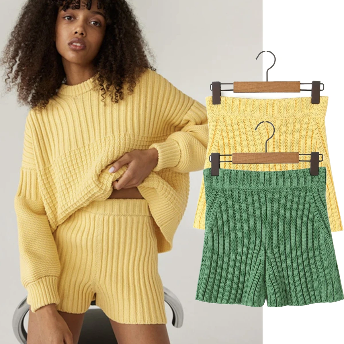 Женские трикотажные шорты-бермуды в стиле ретро