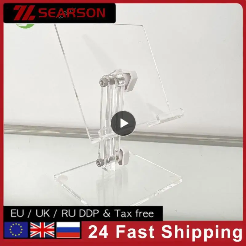 

Simple No Picture Phone Stand Flat Shelf Colorless And Transparent Height Adjustable Acrylic Stand Office Supplies Desktop Stand