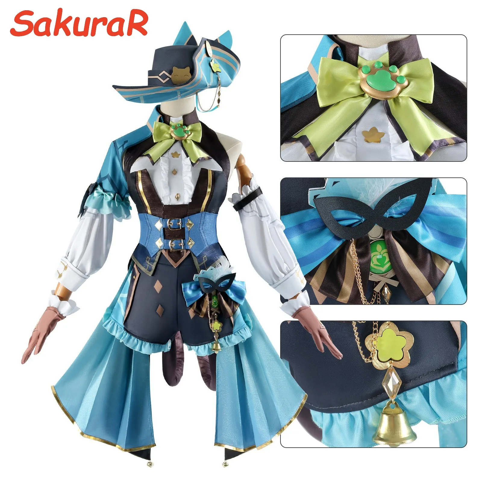 Призрак в сапогах Кирара Косплей GenshinImpact Кира Костюм Ролевая игра Comic Con Hallowmas