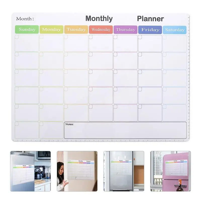 

Blackboard Refrigerator Magnetic Whiteboard Month Planning Decorative Fridge Chalkboard Calendar Kitchen Schedules Magnets for