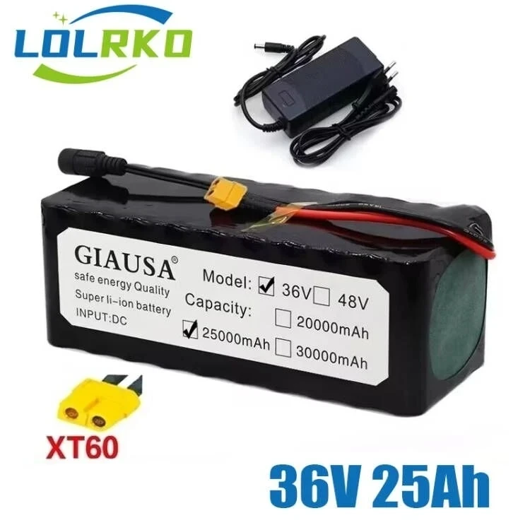 

Аккумулятор GIAUSA для электровелосипеда, 36 в 25 Ач, встроенный 20 А BMS 36 В 10S4P, литиевый аккумулятор с зарядкой 42 в 2 А, батарея для электровелосипе...
