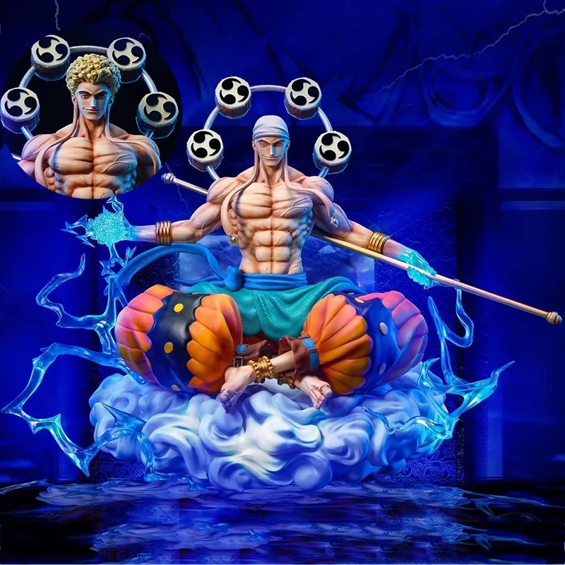 

23cm Anime One Piece Figure GK Sitting Posture Thor Enel God Sky Piea Enel Action Figure PVC Collectible Model Toys Doll Gifts