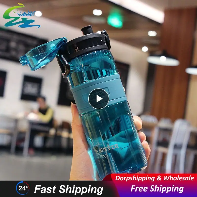 

Gradient Color Leakproof Drinkware Drinking Bottle Straw Cup 500ml Plastic Sport Fitness Cycling Travel Tea Cup 2023 Portable