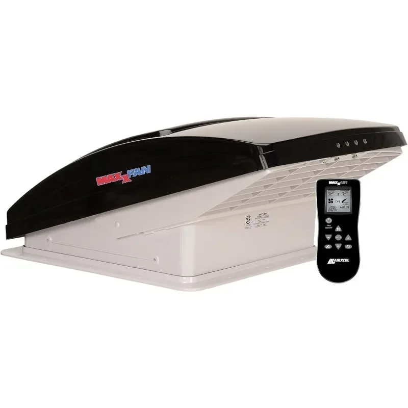 Фото Maxxfan Deluxe Vent, вентилятор и крышка вентилятора «все в одном» — мощный 10-скоростной реверсивный вентилятор, встроенный дождевик, пульт дистанционного управления №1
