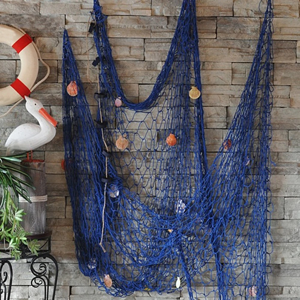

Fishing Net Seaside Wall Beach Party Sea Shell Home Decord DIY Fishing Net Decorative Nautical Fishing Net