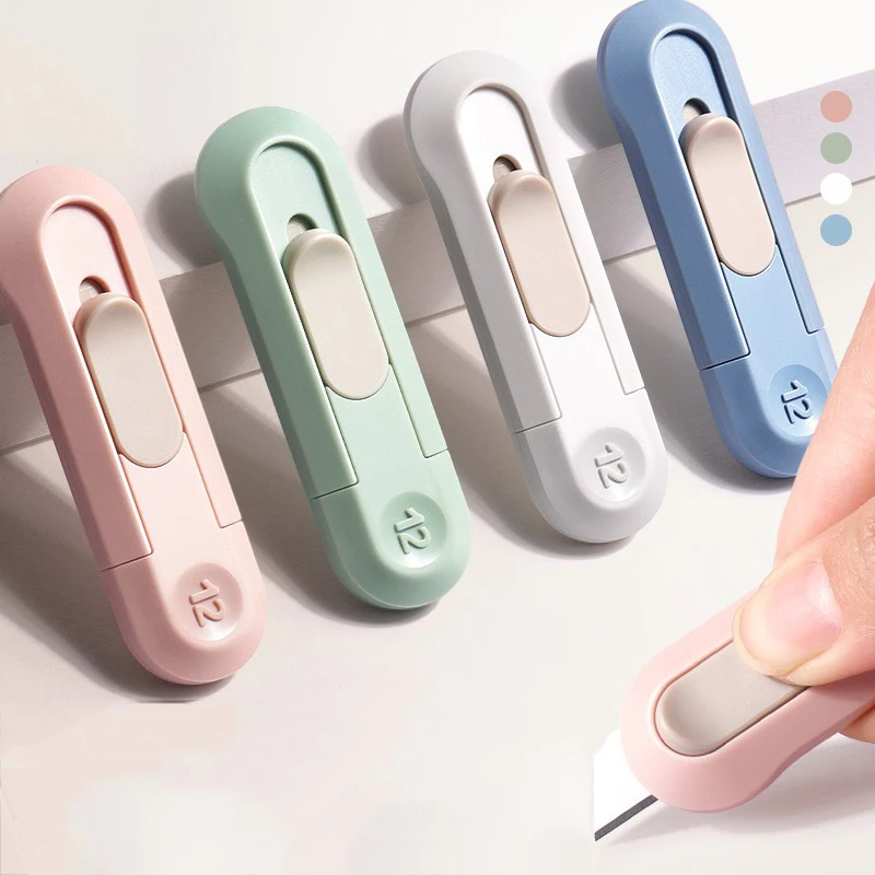 

Nusign Pocket Knife Mini Portable Utility Knives Kawaii Auto-Retract Unboxing Cutter Office School Stationery Supplies