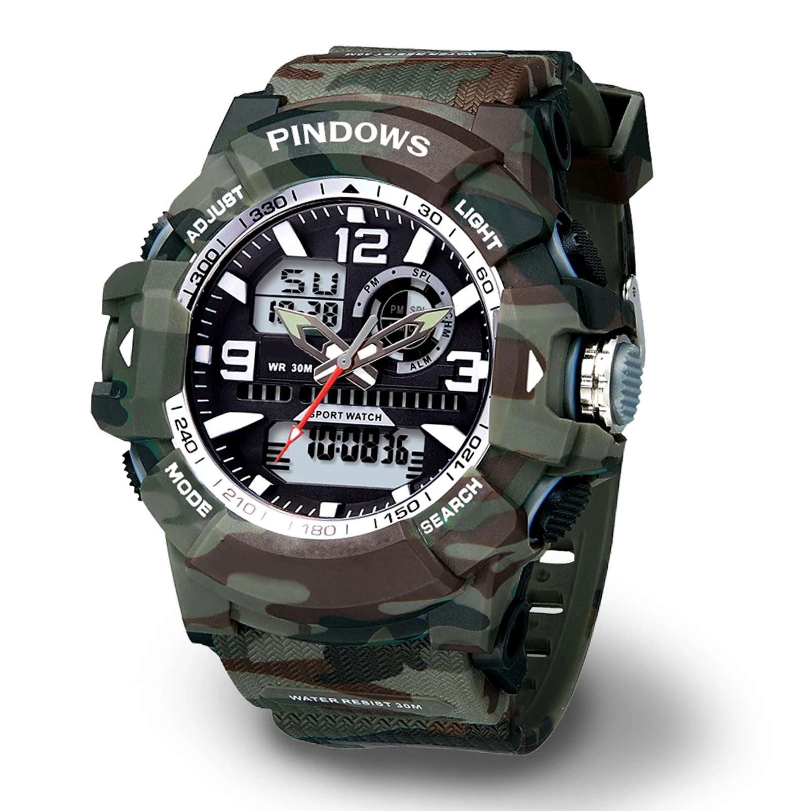 

PINDOWS Top Brand Men's Watches Waterproof Sport Military Wristwatch Quartz Watch for Men Clock Relogio Masculino with gift box