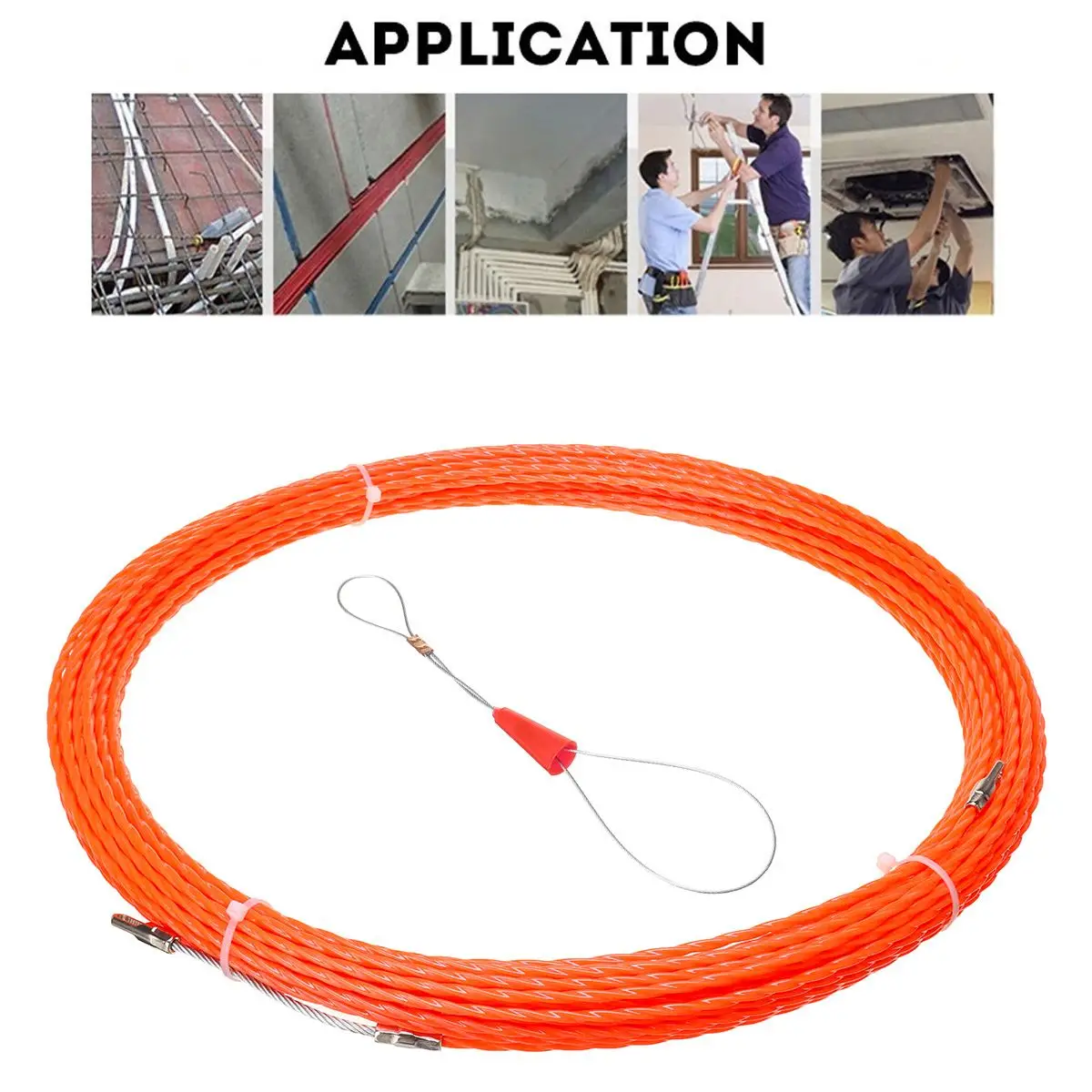 

4 мм 5-30 м профессиональный стекловолоконный электрический кабель-лента трубопровод канальный кабель нажимной съемник инструменты колесо толчок для монтажа проводки