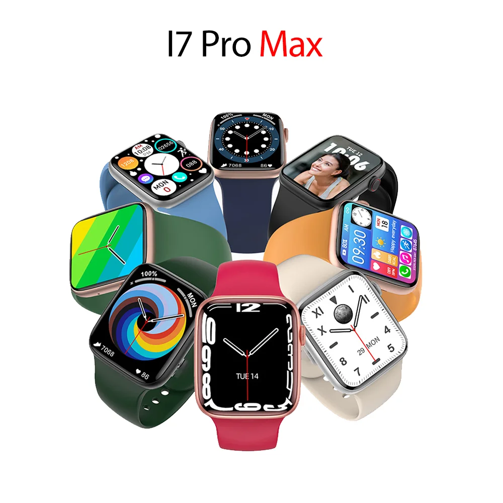 

Смарт-часы ZARKS Series7 I7 Pro MAX, водонепроницаемые умные часы с Bluetooth, пульсометром, PK Y68 W26 X8 MAX T500