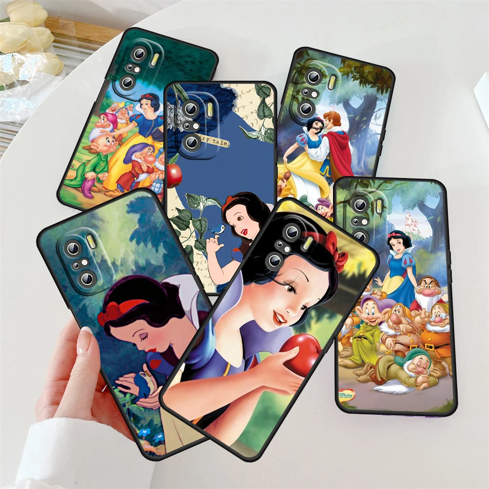 

Disney Snow White For Redmi K60 K50 K40 K30 K20 Go S2 8A 7A 6Pro 5 Plus 5G Silicone Soft Black Phone Case
