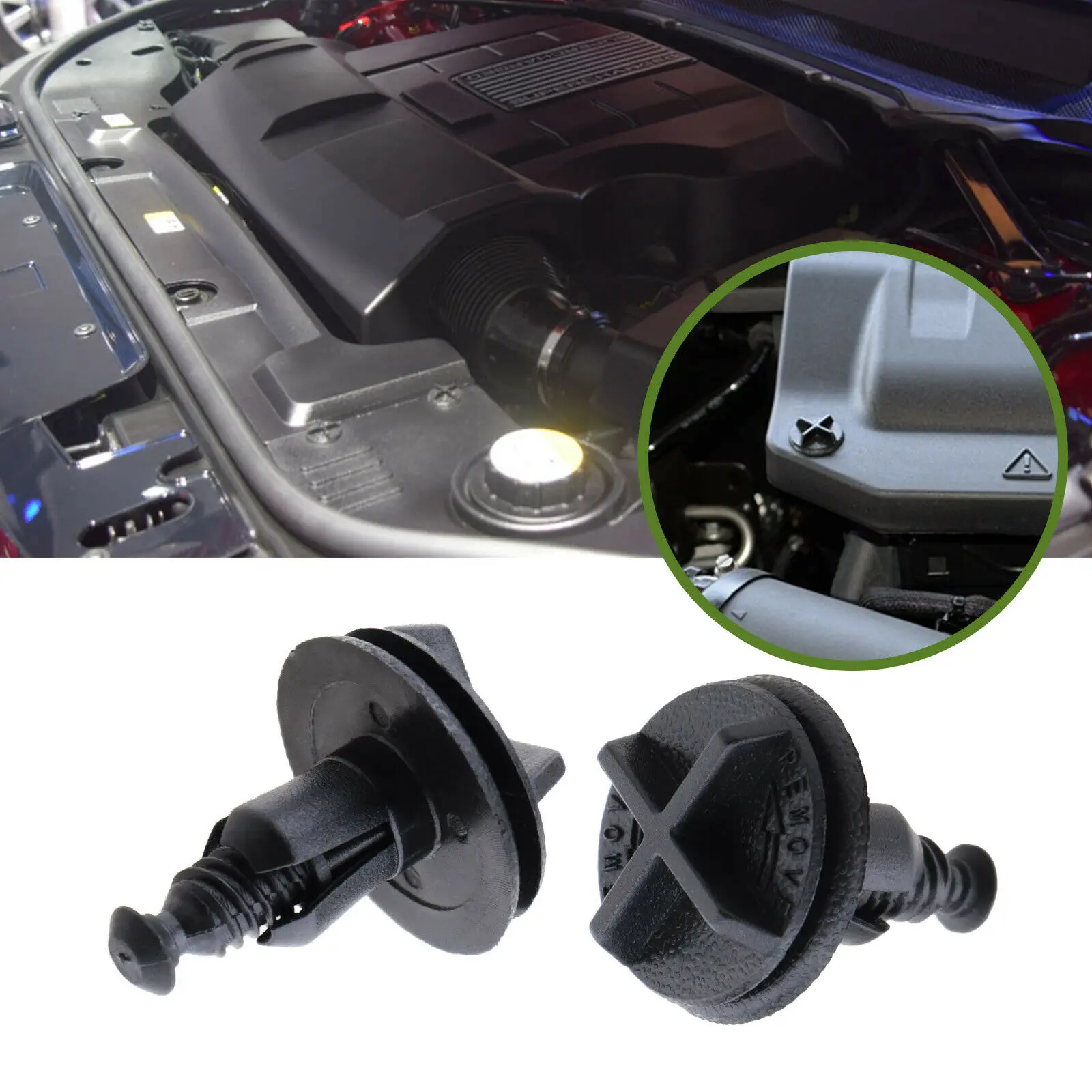 

10 шт. черная крышка аккумулятора и технические крепления для Land Rover Range Rover Discovery Sport Evoque OE # LR024316