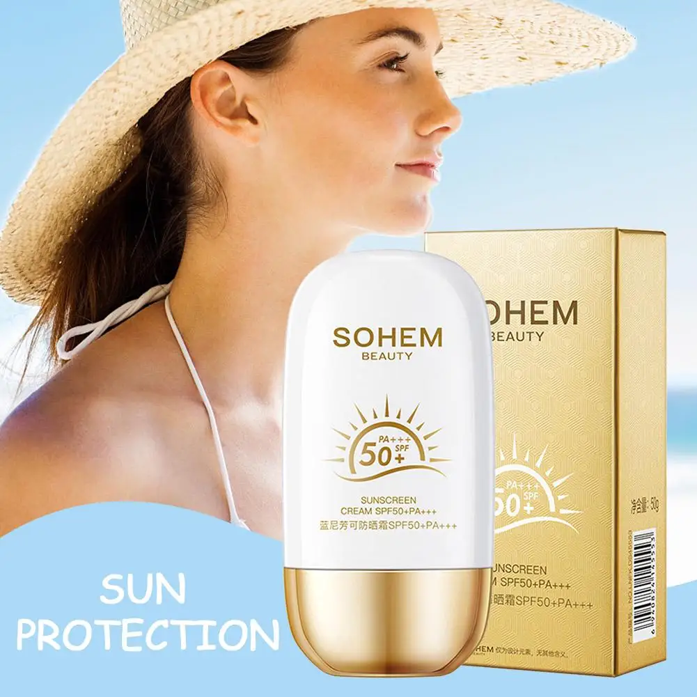 

50G Waterproof Facial Body Sunscreen Whitening Sun Skin Protection Cream Cream Cream Sun Protective Sunblock Facial SPF50+ L4S1