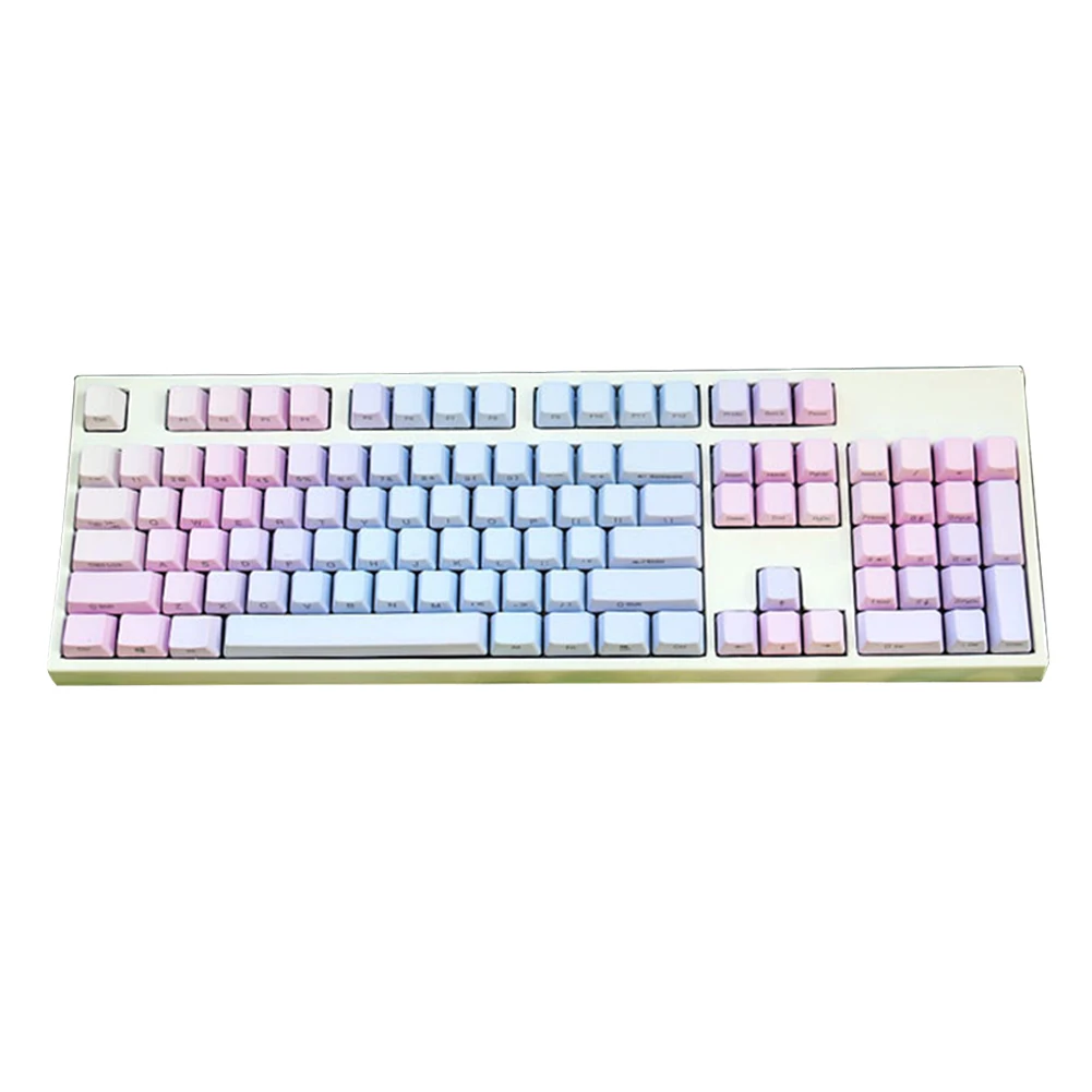 

Декоративная красочная механическая клавиатура Dyesub Double Shot, аксессуары для компьютера радужного цвета, модная офисная механическая клавиатура, набор игровых клавиш PBT