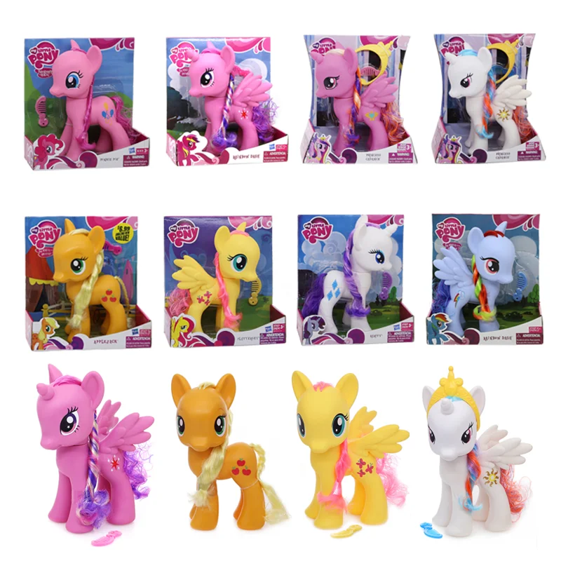 

Hasbro Original MY Little Pony Friendship is Magic Anime Princess Celestia Twilight Sparkle Applejack Rarity Action Figure Toy