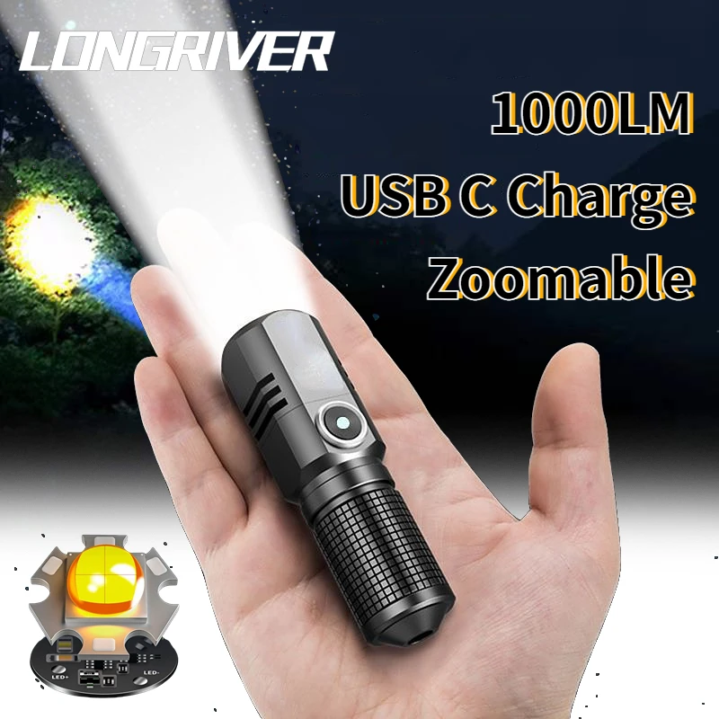 

Миниатюрный светодиодный фонарик P50 с USB C, перезаряжаемый портативный фонарик с аккумулятором 16340 люмен, с возможностью закрытия одним нажа...