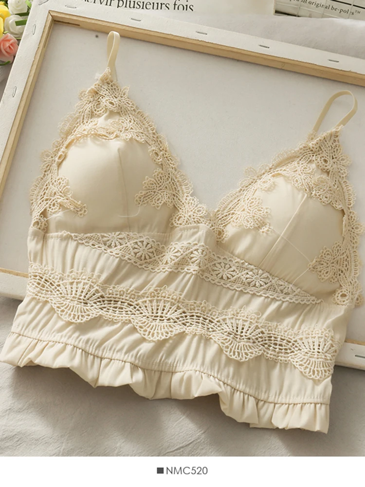 

Women Summer Tanks Wear The Suspender Inside Be Careful To Wear The Sweet Lace Splicing Temperament Top Outside Machine D2631