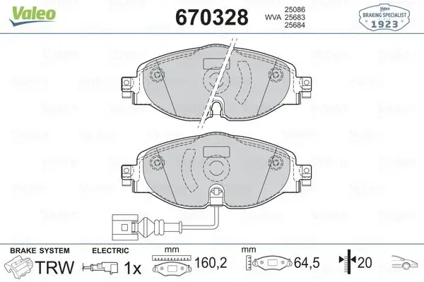 

670328 for ten brake BALATASI A3 GOLF LEON OCTAVIA 8 V1/TFSI/TFSI/TDI//TDI//1ZA P