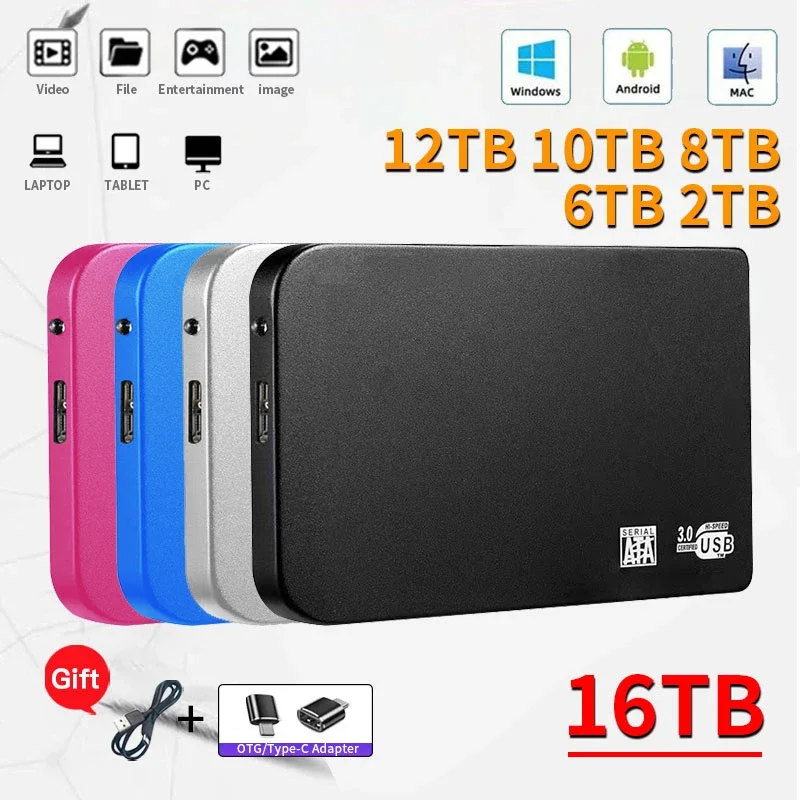 

New Portable hard drive 1TB 2TB Original SSD USB3.0 interface high-speed external storage hard disk for laptop/desktop/phone/mac