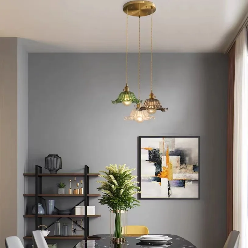 Стеклянная подвесная люстра