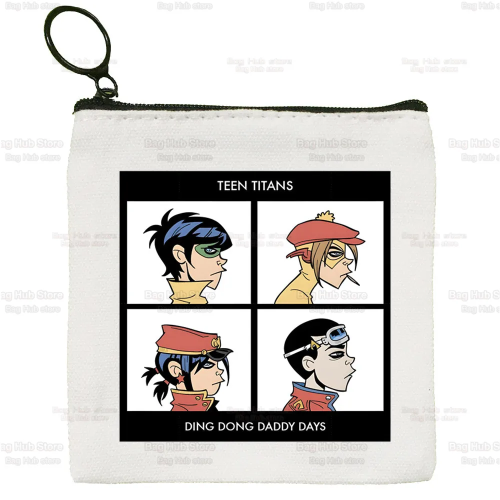 Gorillaz Modern Coin Purse Vintage Mini Wallet Change Pouch Music Band Cartoon Keys Card Storage Card Bag Zipper