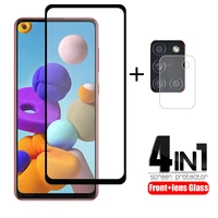 4 in 1 for samsung galaxy a21s glass for samsung a21s tempered glass for samsung m21 m31 a51 a71 a50 a11 a31 a41 a21s lens glass