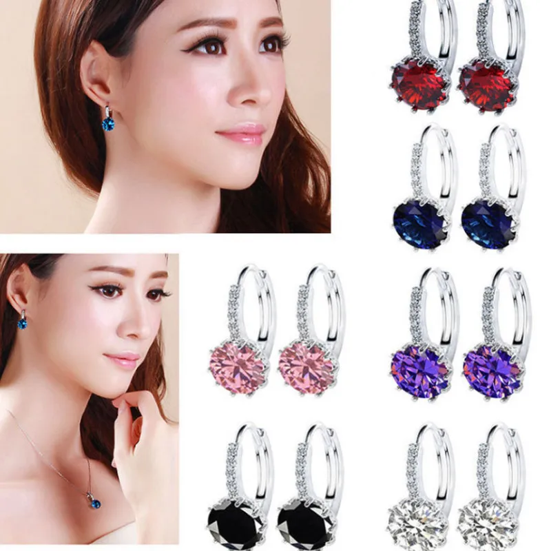

2021 new Crystal Sunflower Zircon Earrings for Women Ear Jewelry Gift
