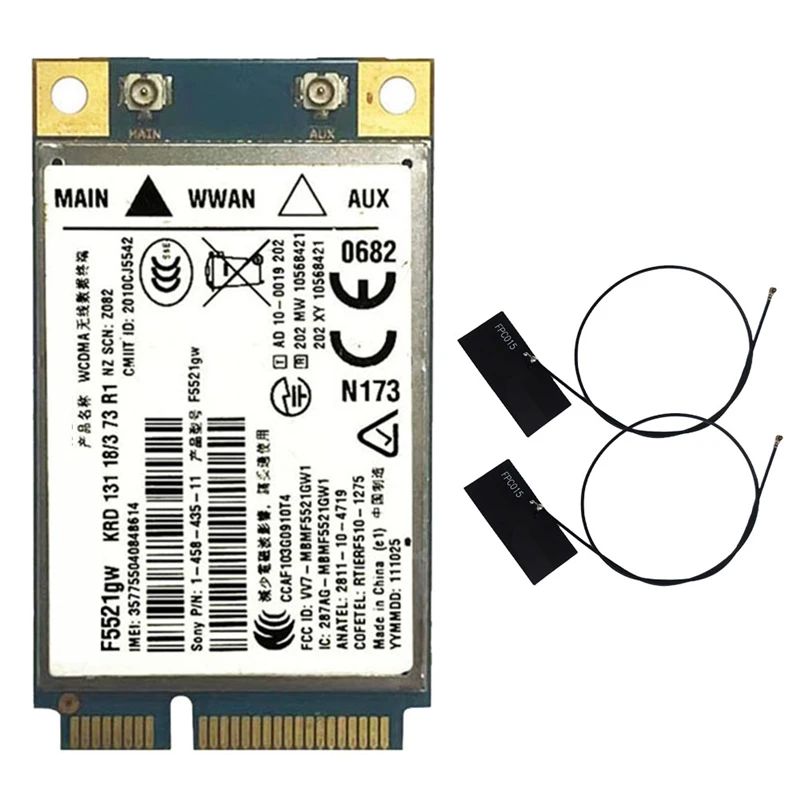 Универсальная карта WWAN F5521GW + 2 антенны Gobi3000 HSPA EDGE 21 Мбит/с 3G WANL WCDMA