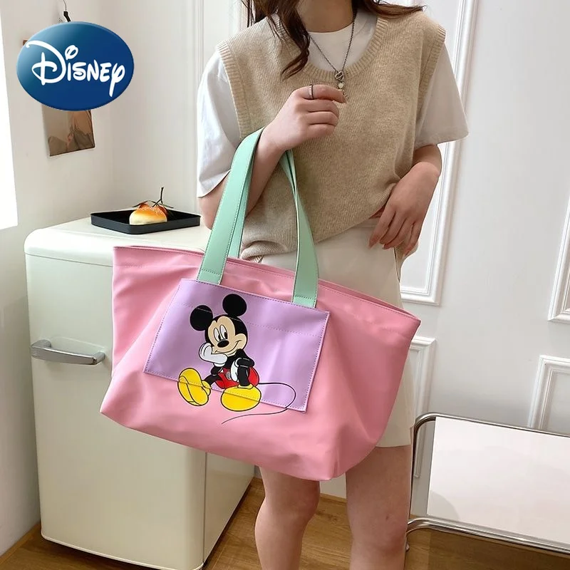 Disney Tote for Women Girl Mickey Mouse Cute Large Capacity Shoulder Bag Shopping Bag High Quality Waterproof Free Shipping