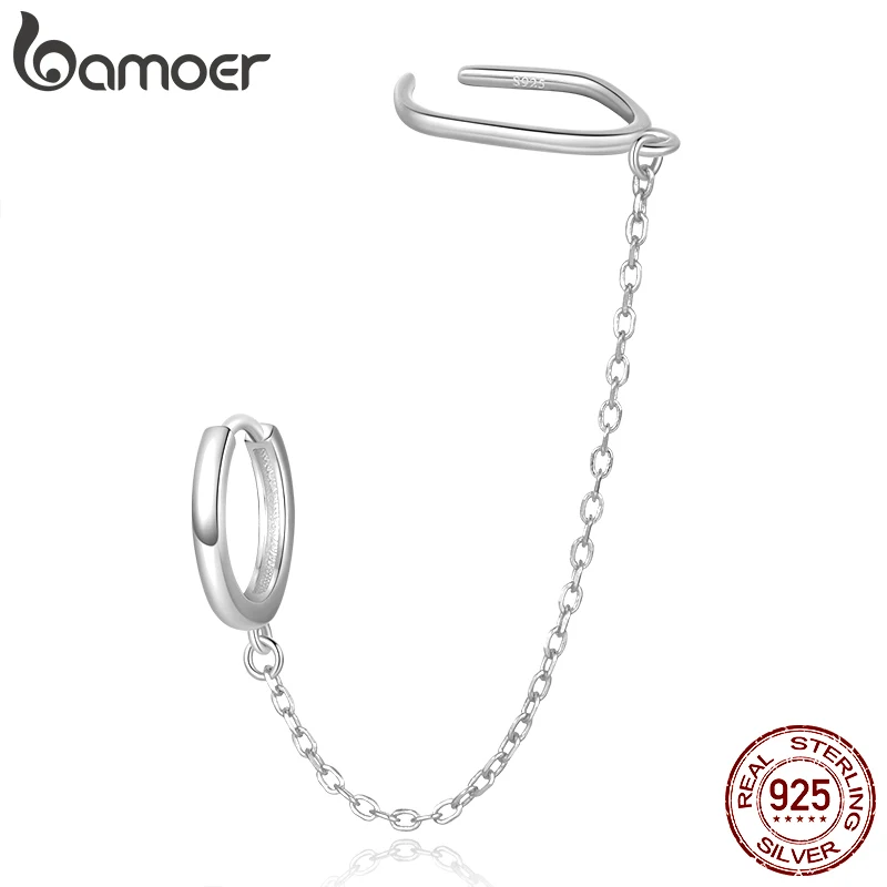 

Bamoer 1 шт. серебряные серьги-манжеты 925 пробы для женщин кошачьи на ухе ювелирные изделия Уникальный дизайн 925 пробы серебряные ювелирные изде...