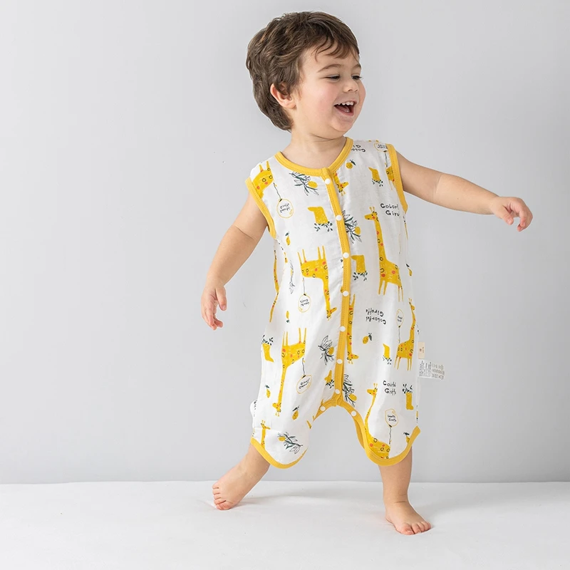 

Baby Sleeping Bag For Newborn Baby Wearable Blanket Tog Summer 100% Cotton Print Vest Sleep Sack Baby Boys Girls 0-4 Years