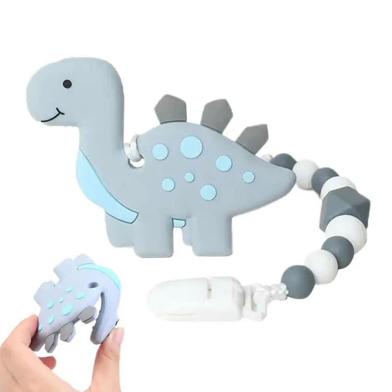 

Dinosaur Teether Anti-Drop Silicone Mitten Teething Toy For Soothing Sore Gums Silicone Teething Toys For Babies Soothe Teething