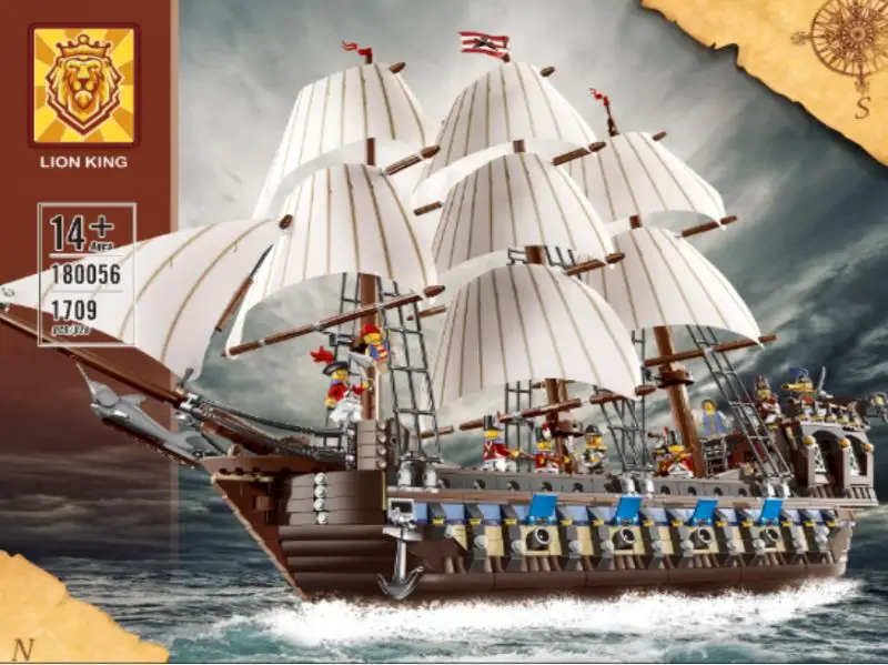 

1709 шт., Детский конструктор MOC корабль